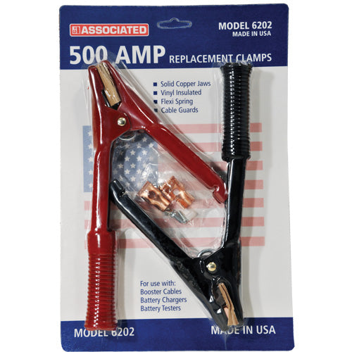 FLU048-500 Amp Professional Heavy-Duty Booster Cable Clamps