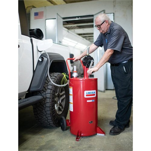 FLU864 - 25-Gallon Steel Fuel Caddy with 2-Way Rotary Pump