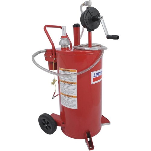 FLU865 - 25-Gallon Steel Fuel Caddy with 2-Way Rotary Pump & Filter