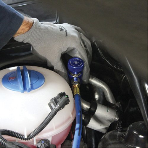 FLV237 - 12 mm-F x 17 mm High Side R1234yf Coupler with Extended Disconnect Protection Sleeve