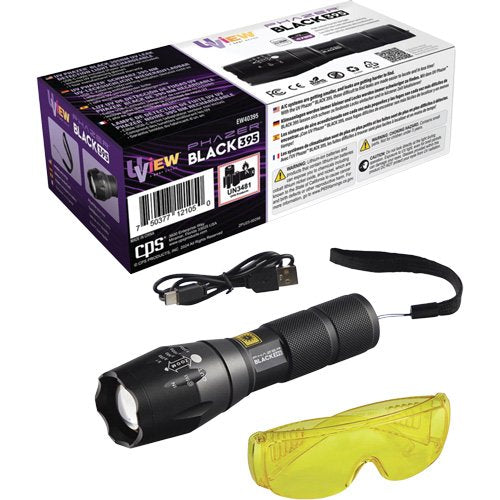 FLV523 - UView® Phazer™ BLACK 395 Rechargeable UV Leak Detection Light