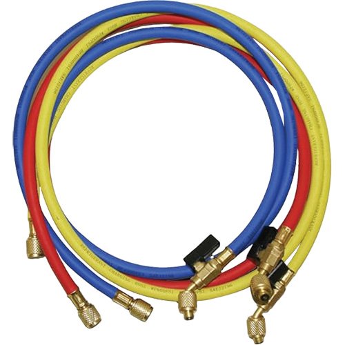 ID541 - Ball Valve Refrigerant Charging Hoses with 1/4" SAE fittings