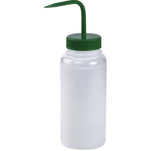 ID591 - Wide-Mouth Polyethylene Wash Bottle with Green Polypropylene Cap