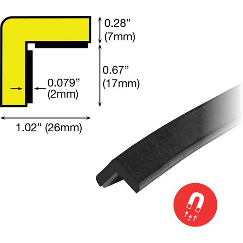 KI357 - Magnetic E Profile Magnetic 1M Corner Protection Bumper Guard