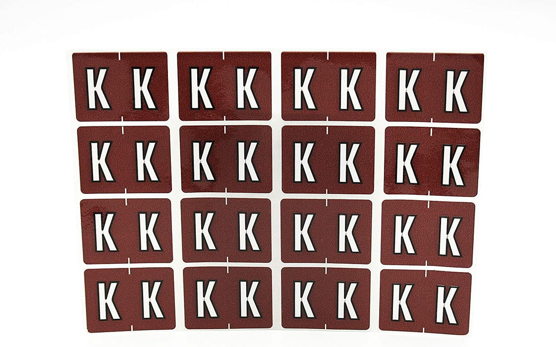Datafile Pendaflex Compatible End Tab Alphabetic Labels -"K" Dark Brown, 240 Labels/pk (K-Dark Brown)