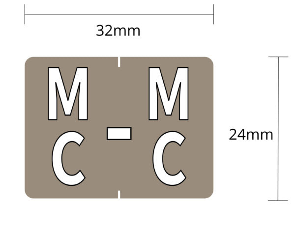 Pendaflex Datafile Compatible Labels-Alphabetic Colour Code, Mc  Gray