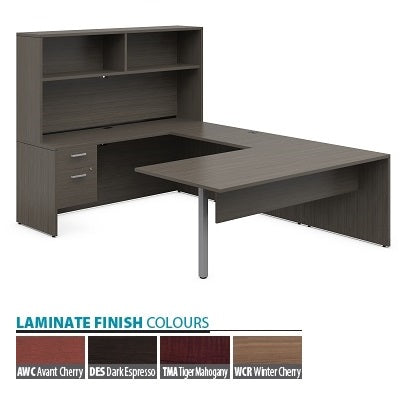 Workstation-Ionic U-Shaped, Winter Cherry