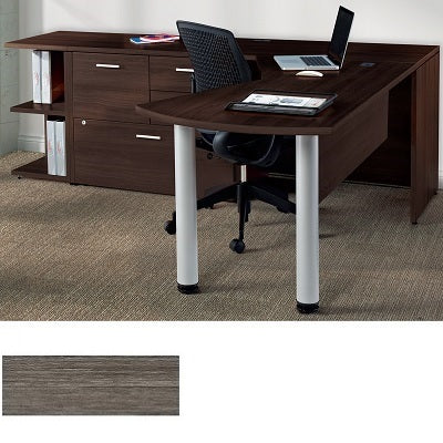 Workstation-Ionic L-Shaped, Absolute Acajou