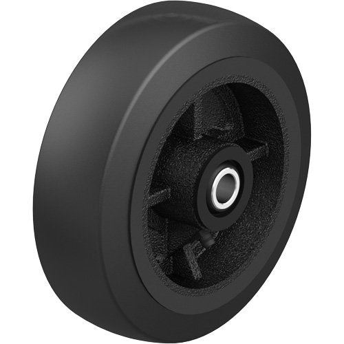 MQ036 - Black Rubber on Black Cast Iron Core Wheel