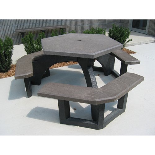 NJ132-Recycled Plastic Hexagon Picnic Tables