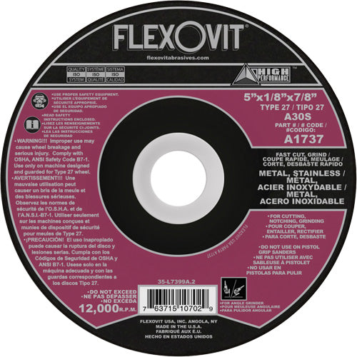 NY845-Cut-Off, Notching & Light Grinding Wheel