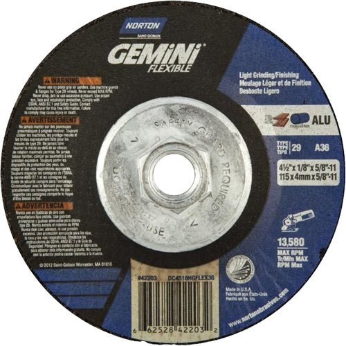 NY977 - Gemini Flexible A AO Grinding and Cutting Wheel