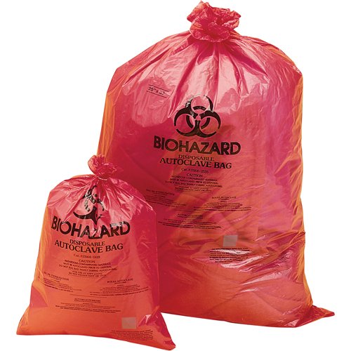 SAM050-Biohazard Disposal Bags - Orange-Red