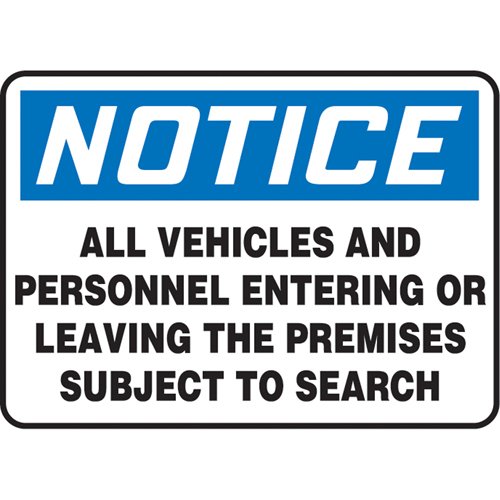 SAS651-"Subject to Search" Sign