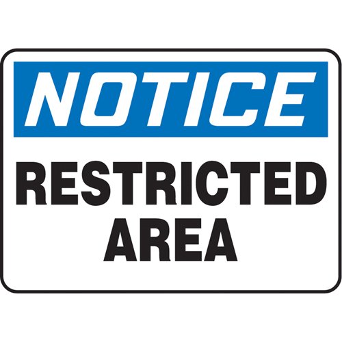 SAS717-"Restricted Area" Sign