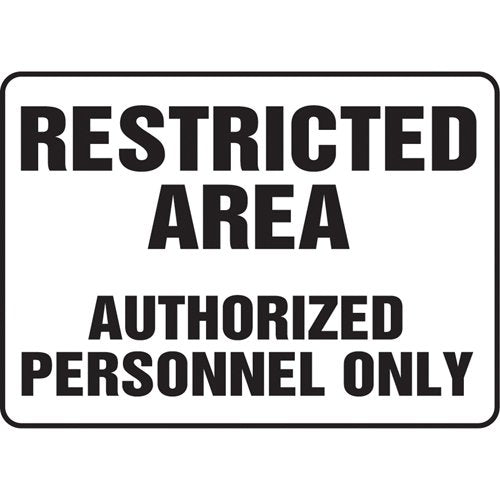 SAS735-"Restricted Area" Sign