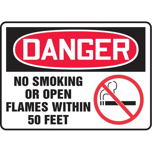 SAS943-"No Smoking Or Open Flame" Sign
