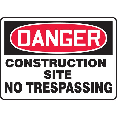 SAT591-"Construction Site No Trespassing" Sign