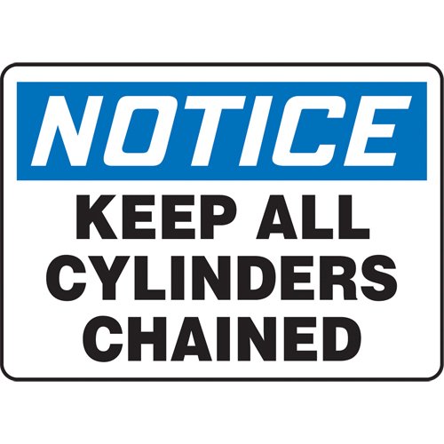 SAT451-"Keep All Cylinders Chained" Sign