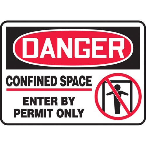 SAT527-"Confined Space Enter By Permit" Sign