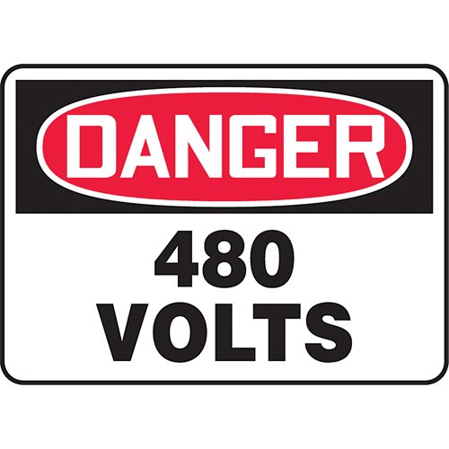 SAT671-"480 Volts" Sign