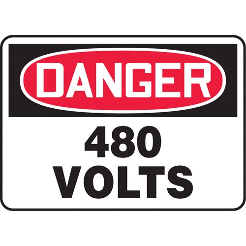 SAT673-"480 Volts" Sign