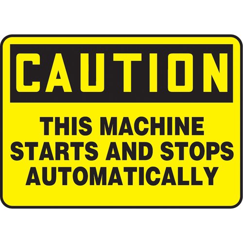 SAT794-"Starts & Stops Automatically" Sign