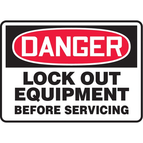 SAT925-"Lock Out Equipment" Sign