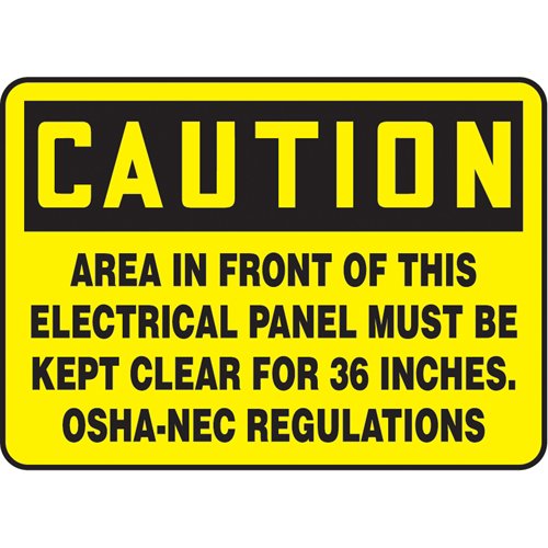 SAT977-"Electrical Panel Must Be Kept Clear" Sign