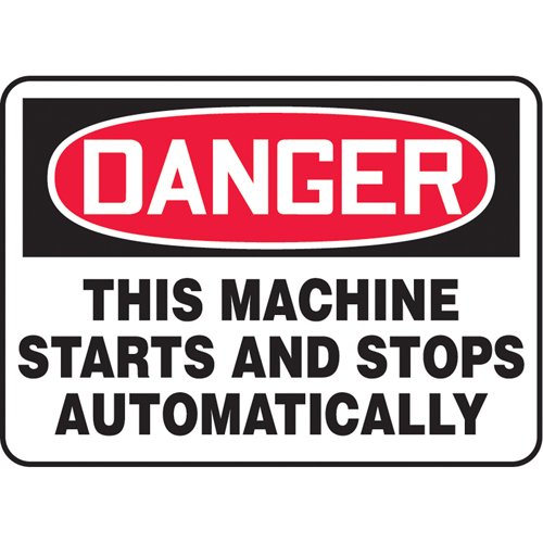 SAU074-"Starts & Stops Automatically" Sign