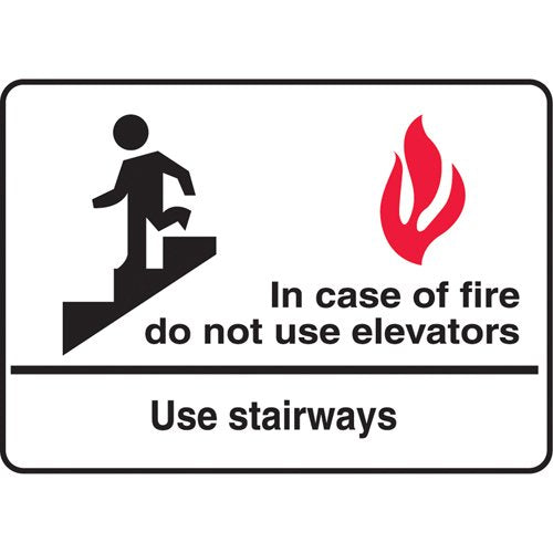 SL062-"In Case of Fire Do Not Use Elevators" Sign