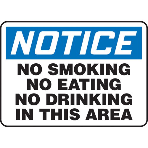 SAU294-"No Smoking, No Eating, No Drinking" Sign