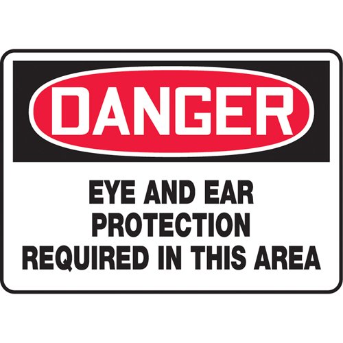 SAU374-"Eye & Ear Protection Required" Sign
