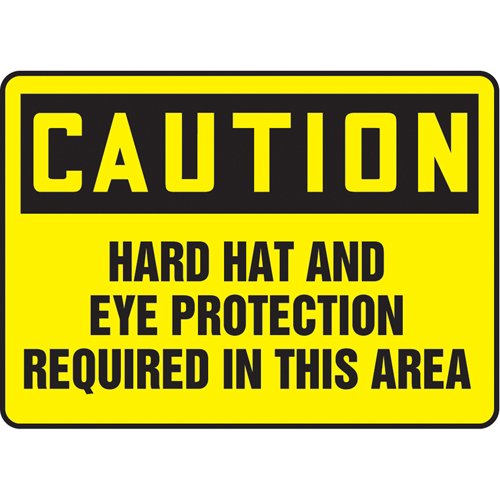 SAU485-"Hard Hat & Eye Protection Required" Sign