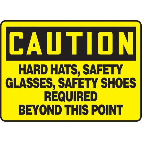 SAU504-"Hard Hats, Safety Glasses, Safety Shoes Required" Sign