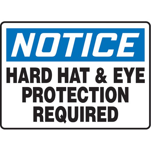 SAU566-"Hard Hat & Eye Protection Required" Sign
