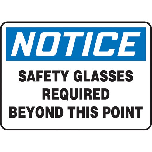 SAU577-"Safety Glasses Required" Sign