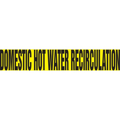 SAV340-"Domestic Hot Water Recirculation" Pipe Marker