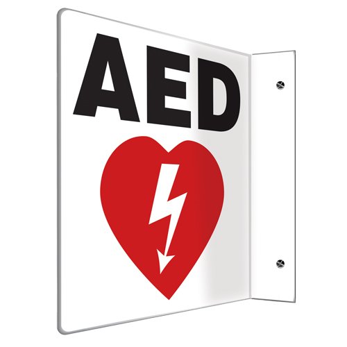 SAW420-"AED" Glow-In-The-Dark Projection™ Sign