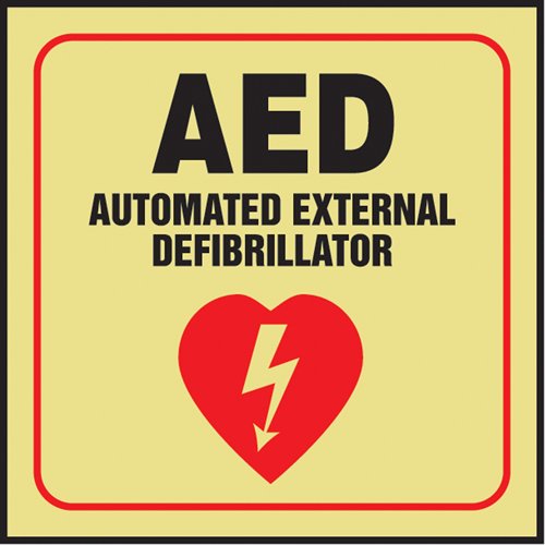 SAW423-"AED" Glow-In-The-Dark Projection™ Sign