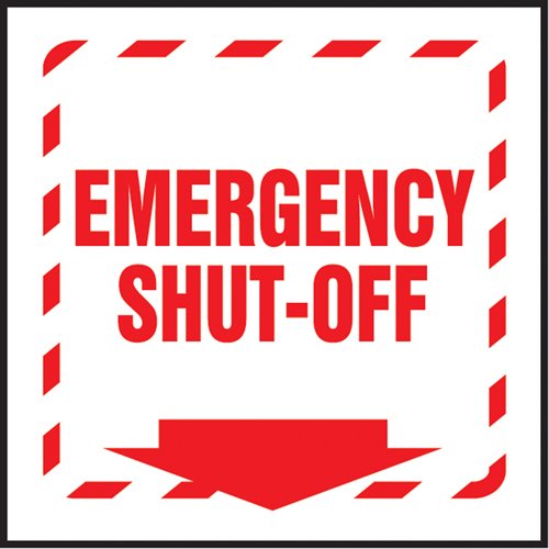 SAW428-"Emergency Shut-Off" Projection™ Sign