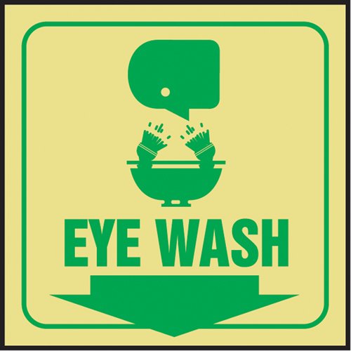 SAW433-"Eye Wash" Glow-In-The-Dark Projection™ Sign