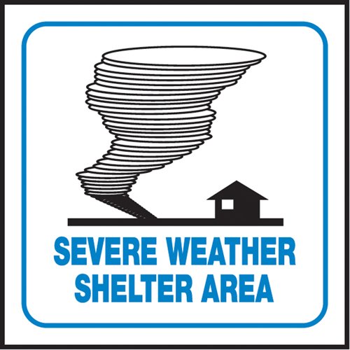 SAW455-"Severe Weather Shelter Area" Projection™ Sign