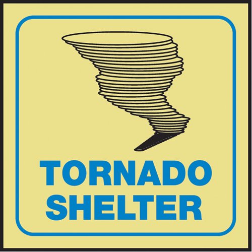 SAW468-"Tornado Shelter" Glow-In-The-Dark Projection™ Sign