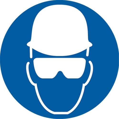 SAX325-Wear Head & Eye Protection ISO Mandatory Safety Labels
