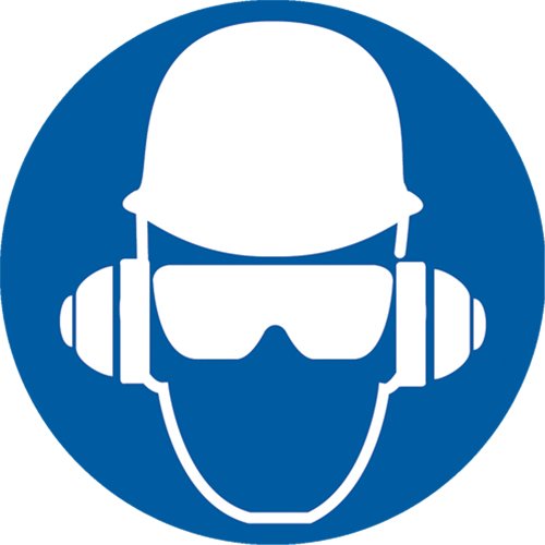SAX326-Wear Head, Eye & Ear Protection ISO Mandatory Safety Labels