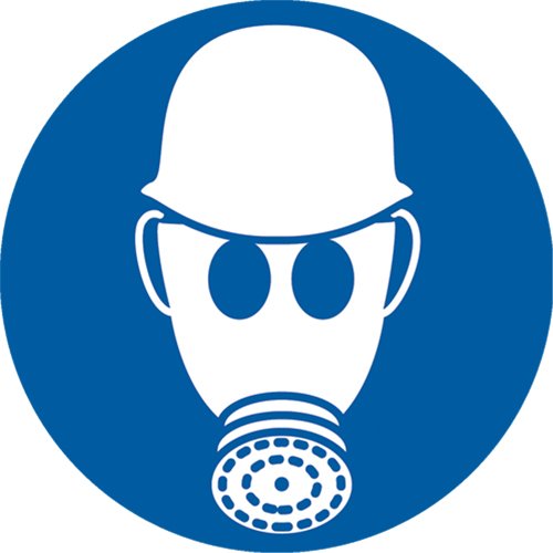 SAX328-Wear Respiratory & Head Protection ISO Mandatory Safety Label