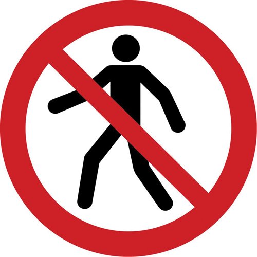 SAX343-No Thoroughfare ISO Prohibition Safety Labels