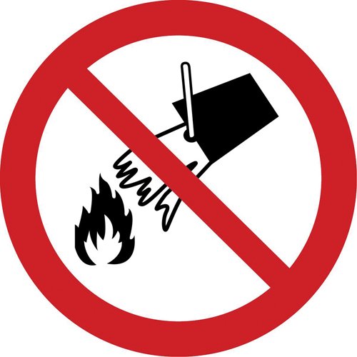 SAX347-Do Not Extinguish with Water ISO Prohibition Safety Labels