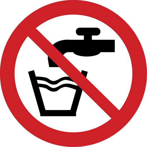 SAX349-Not Drinking Water ISO Prohibition Safety Labels